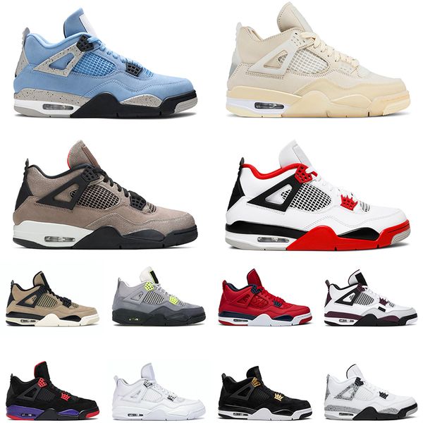 4 sail men women basketball shoes jumpman 4s university blue black cat fire red white cement cactus jack mens womens trainer sports sneakers